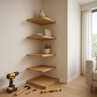 Étagère d’angle suspendue DIY salon