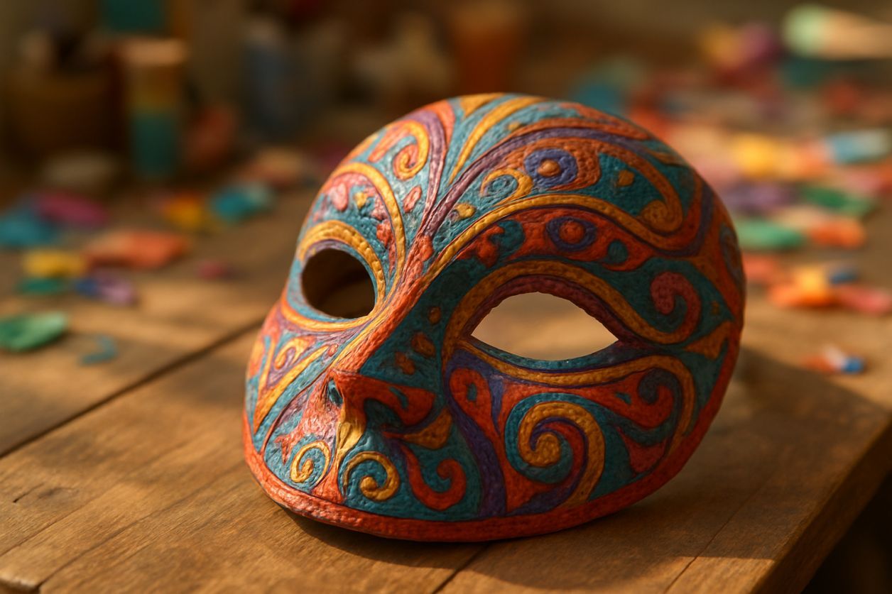Masques de carnaval papier mâché stylés
