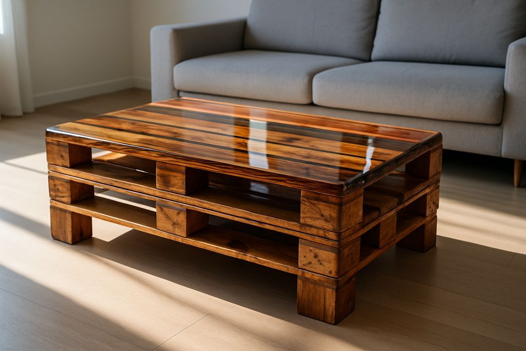 Table basse palette et résine facile à faire