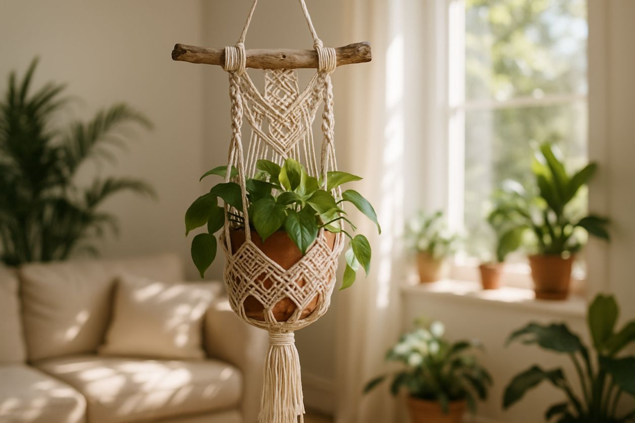Suspendez vos plantes en macramé bohème