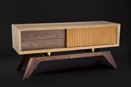 meuble TV DIY console en bois avec armoire