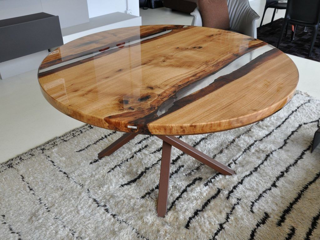 table bois ronde epoxy