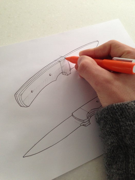 Conception du couteau au dessin