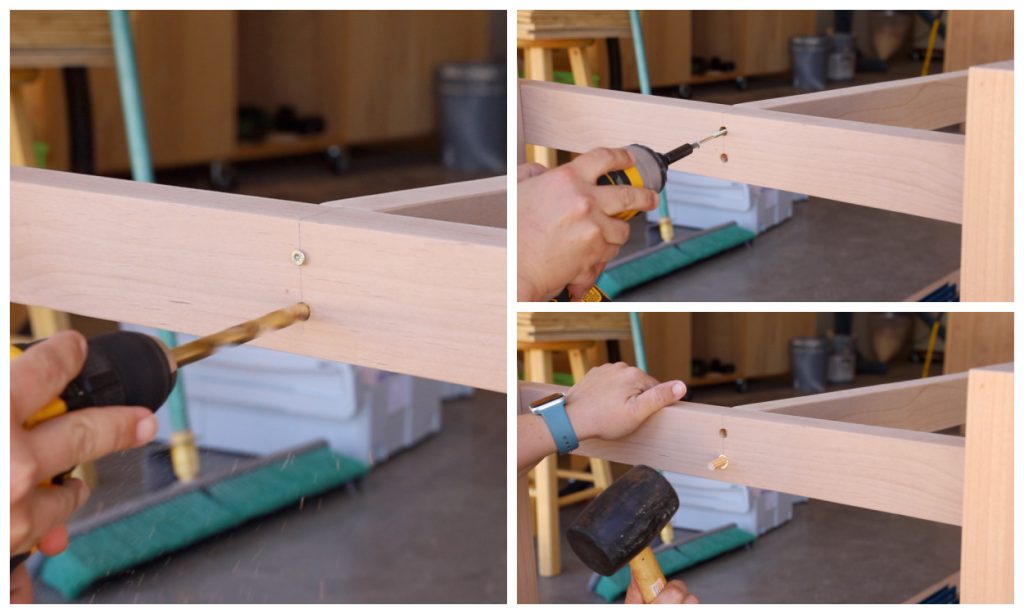 Assemblage des pieds de table
