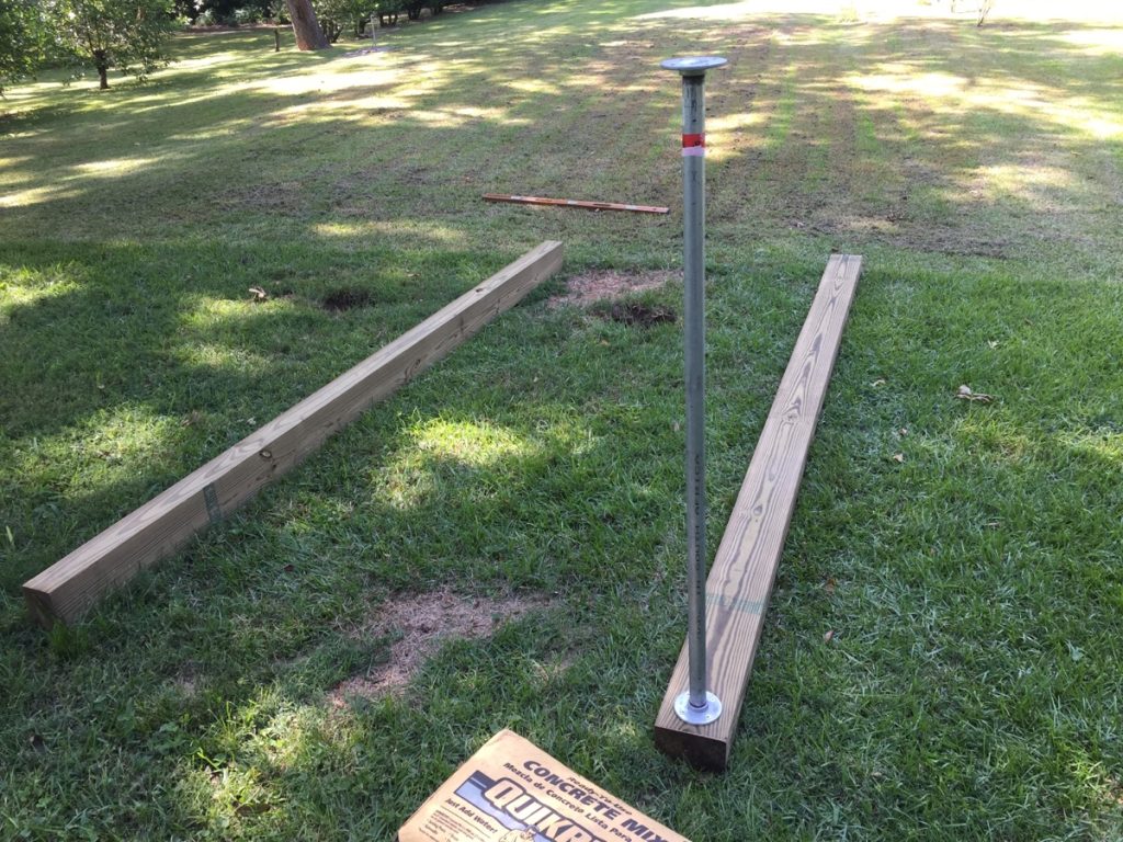 Installation barre de traction jardin
