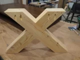 Pied de table bois en croix